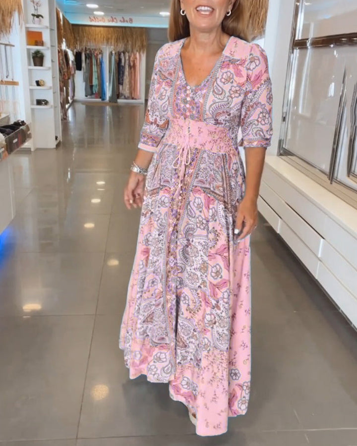 CHERA - ELEGANT HOLIDAY V-NECK DRESS