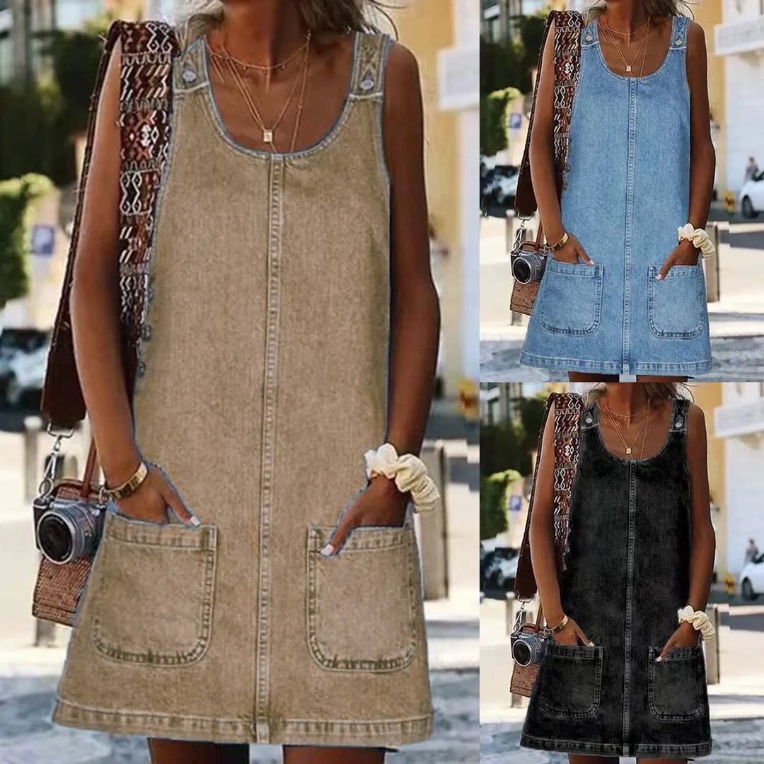 TIA - DENIM BODYCON MINI DRESS