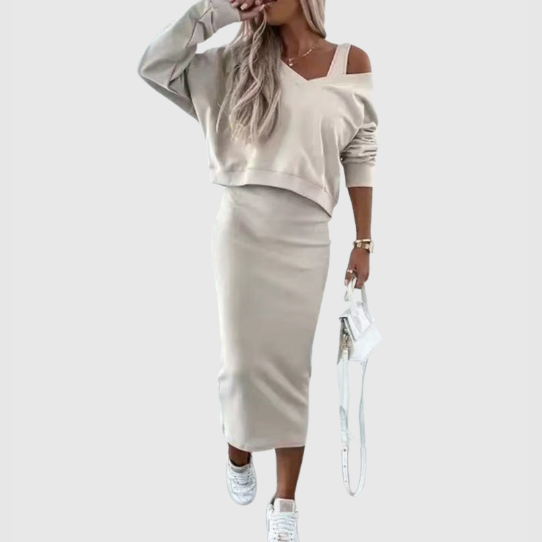 Farah - Two-piece set with top and rock for elegant comfort