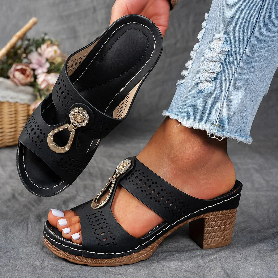 JANESSA - ZIRCON-TRIMMED  COMFORT SANDAL