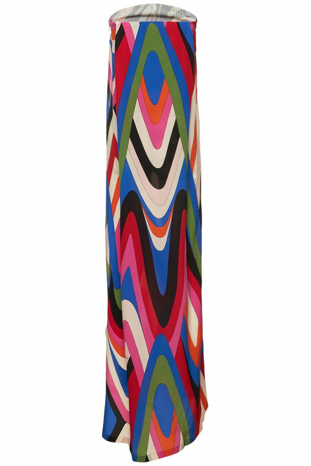 MARLEIGH - STRAPLESS PRINT MAXI DRESS WITH SLIT