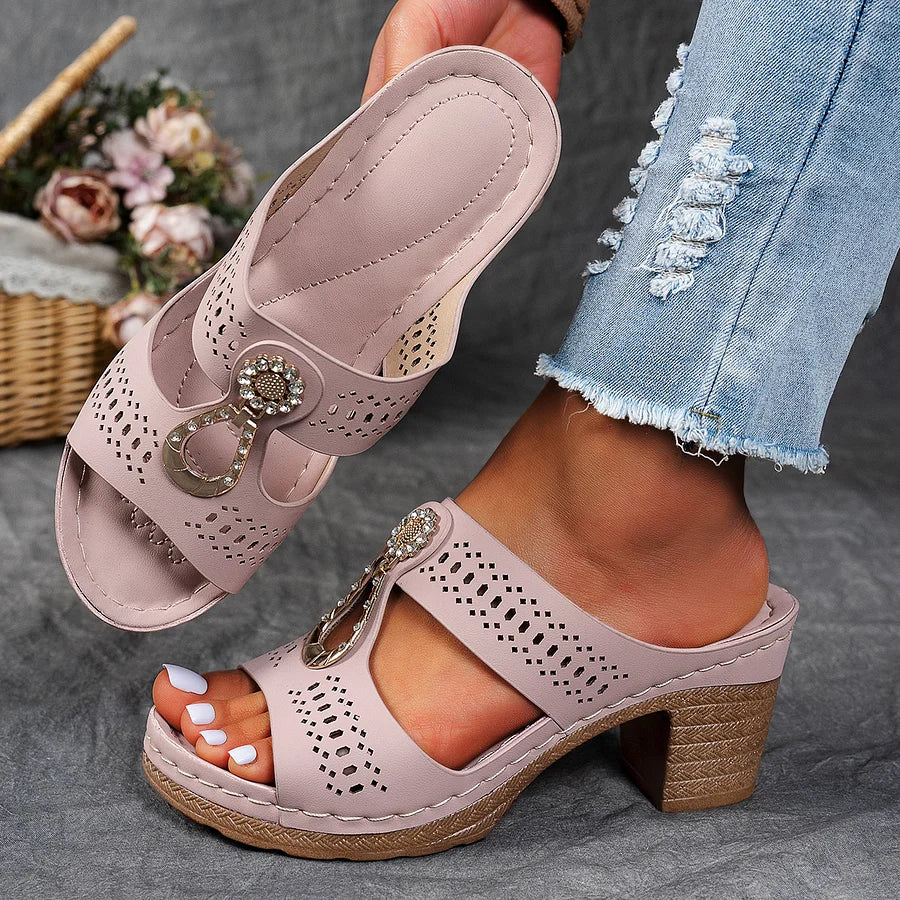 JANESSA - ZIRCON-TRIMMED  COMFORT SANDAL