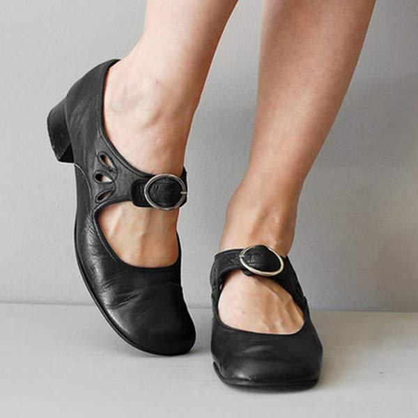 SHELLEY - VEGAN LEATHER ORTHO BUCKLE SHOES