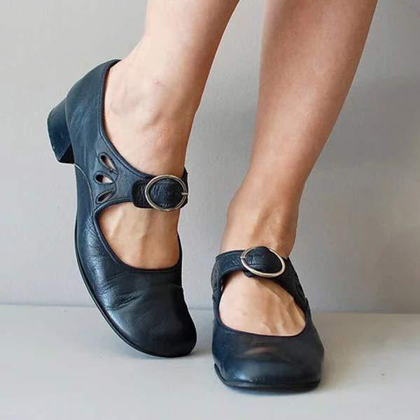 SHELLEY - VEGAN LEATHER ORTHO BUCKLE SHOES