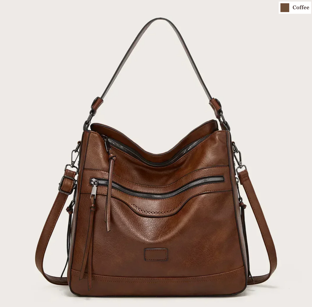 GAIL - VINTAGE CHARM VEGAN LEATHER SHOULDER BAG