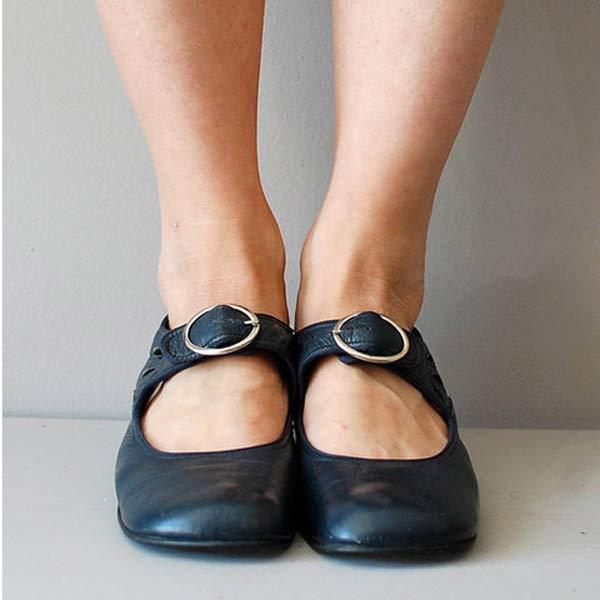 SHELLEY - VEGAN LEATHER ORTHO BUCKLE SHOES