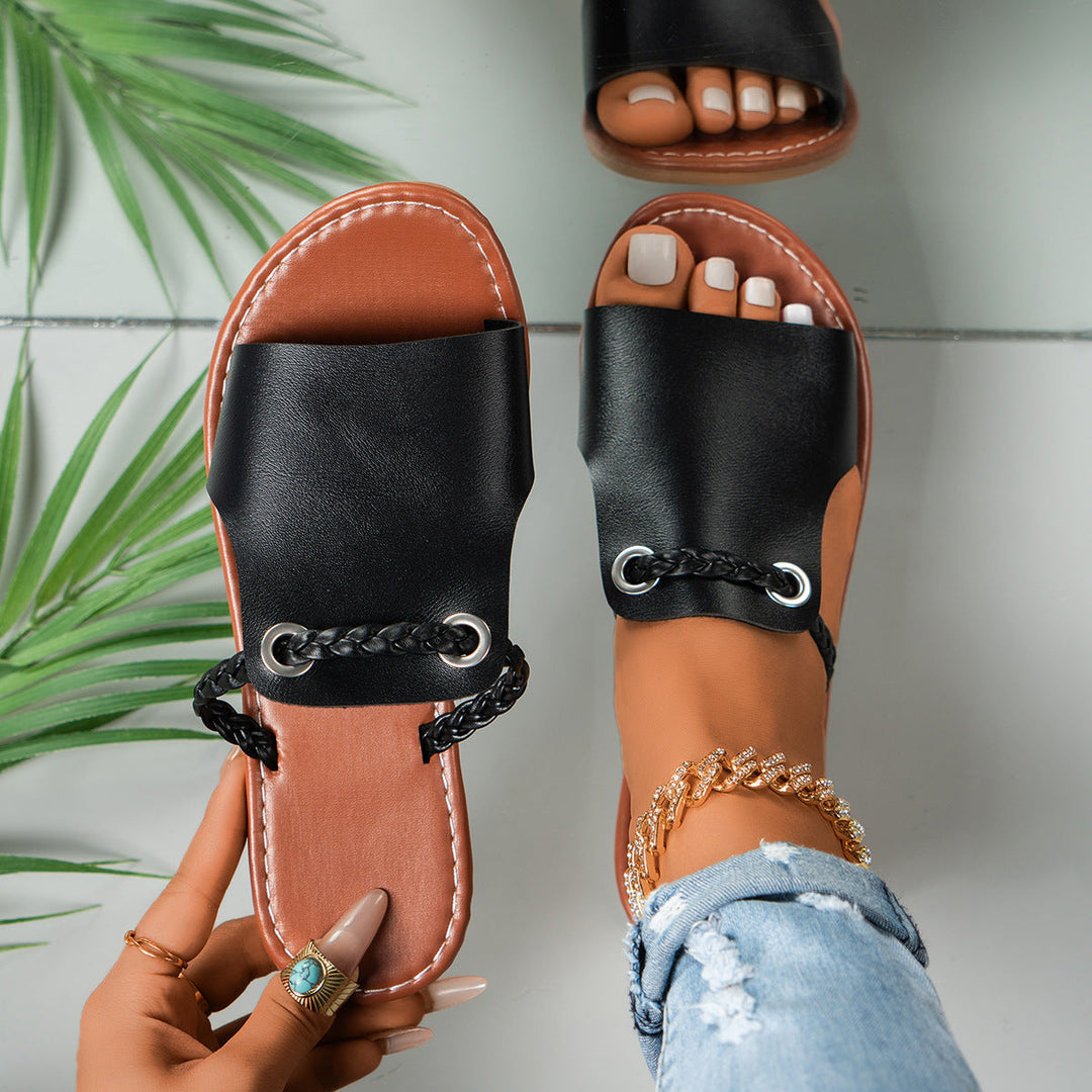 TATJANA - COMFORT SLIDE SANDALS BRAIDED STYLE