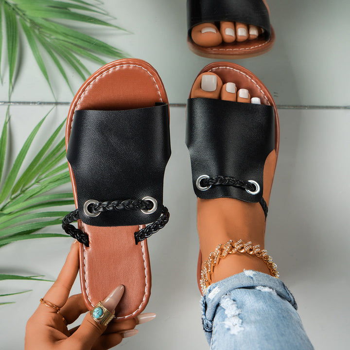 TATJANA - COMFORT SLIDE SANDALS BRAIDED STYLE