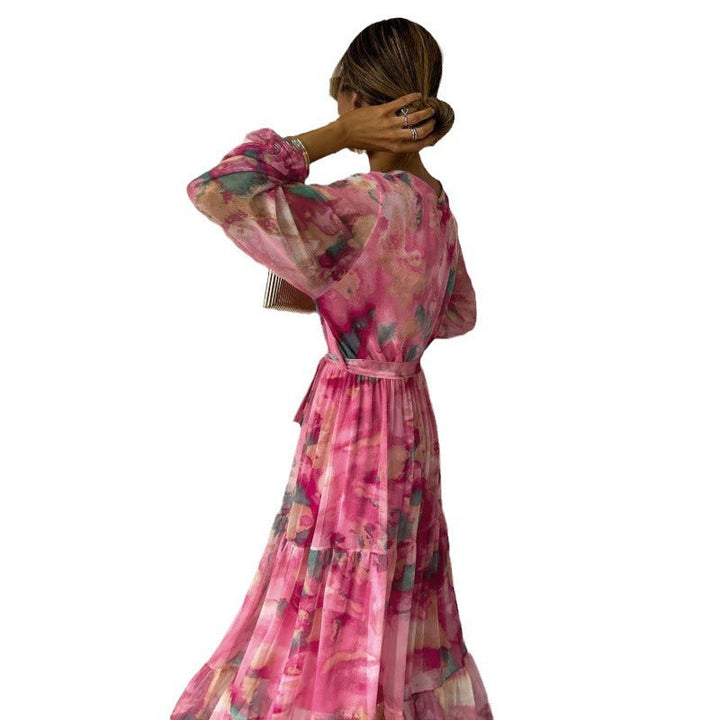 Joyce | Elegant Floral V-neck Dress