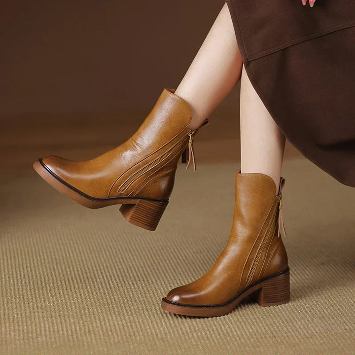 SIONA - GENUINE VEGAN LEATHER ANKLE BOOTS