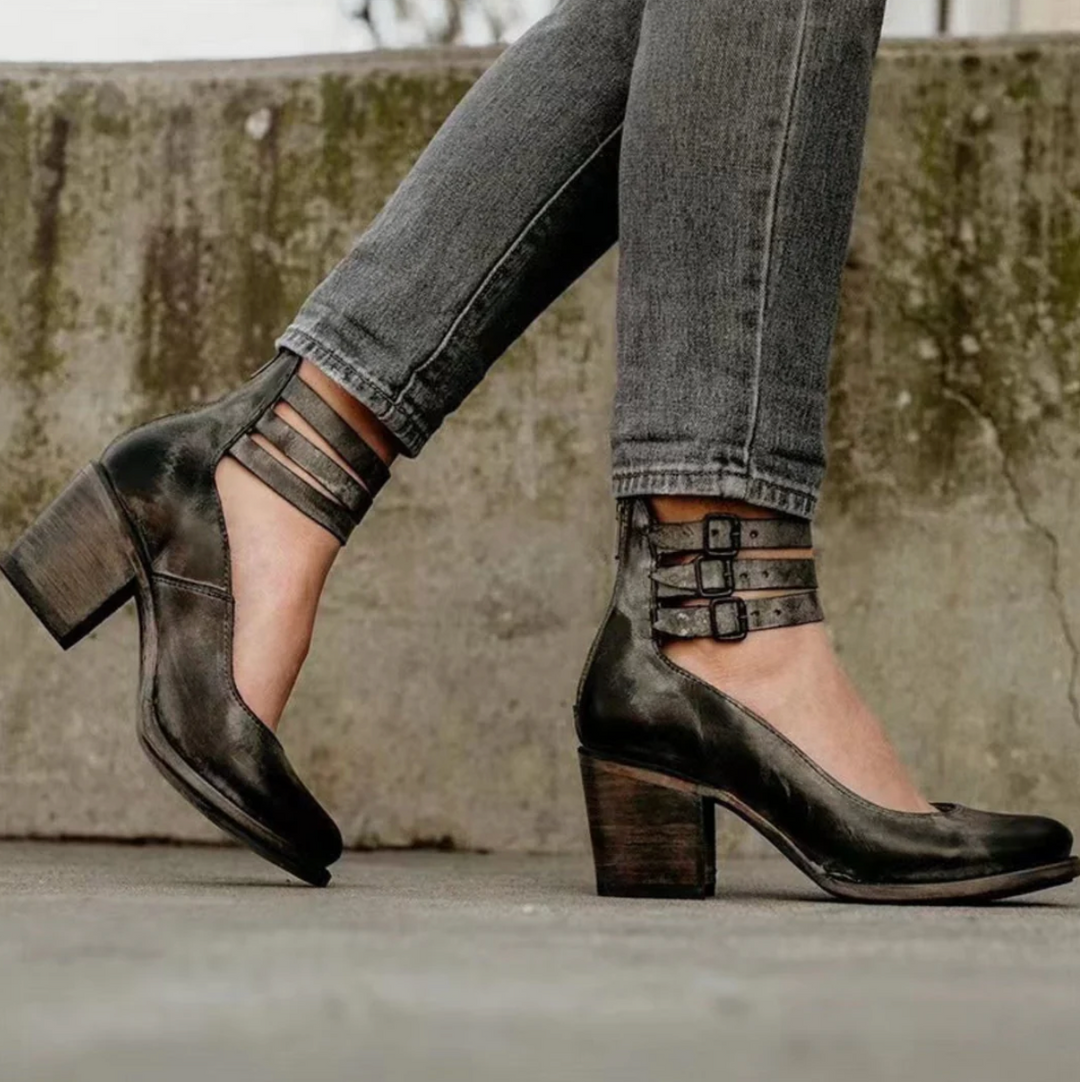 VENICE - RETRO GLAMOUR VEGAN LEATHER HEELS