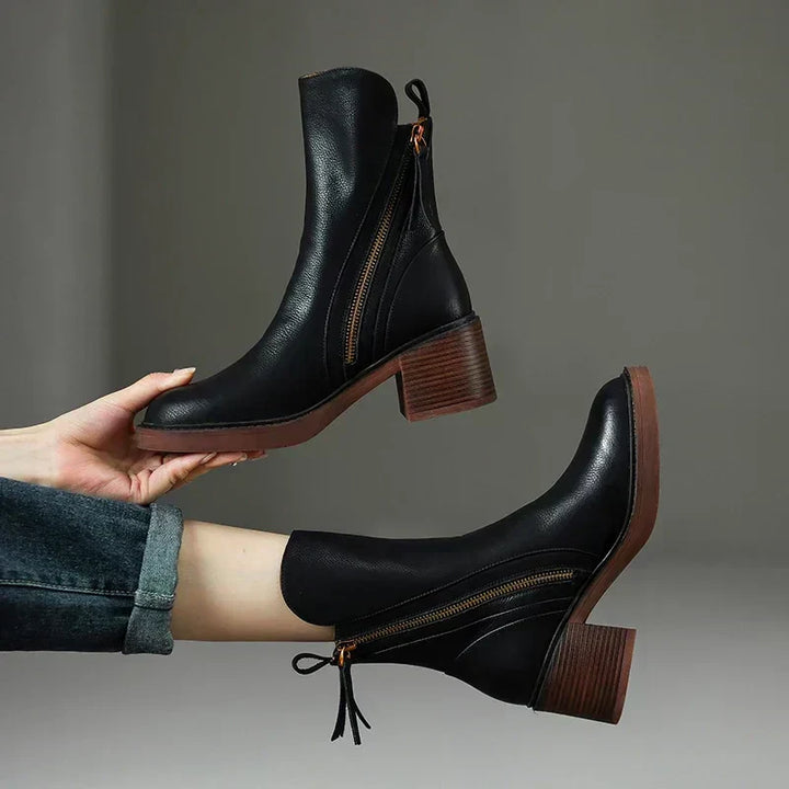 SIONA - GENUINE VEGAN LEATHER ANKLE BOOTS