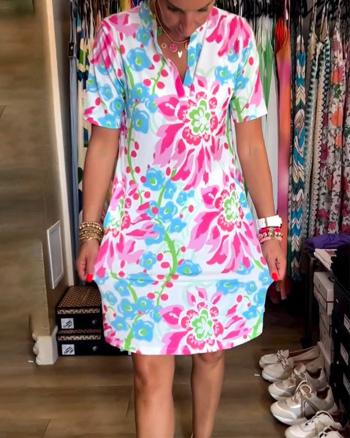 MARGA - PRINTED SHORT-SLEEVE SUMMER DRESS