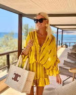 VICKY - OMBRE MINI DRESS WITH PUFF SLEEVES