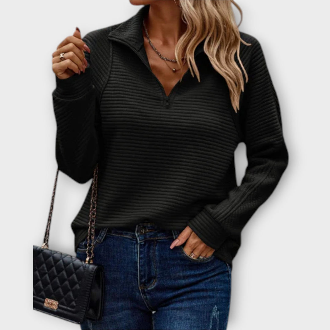 PHYLLIS - QUARTER-ZIP SWEATER