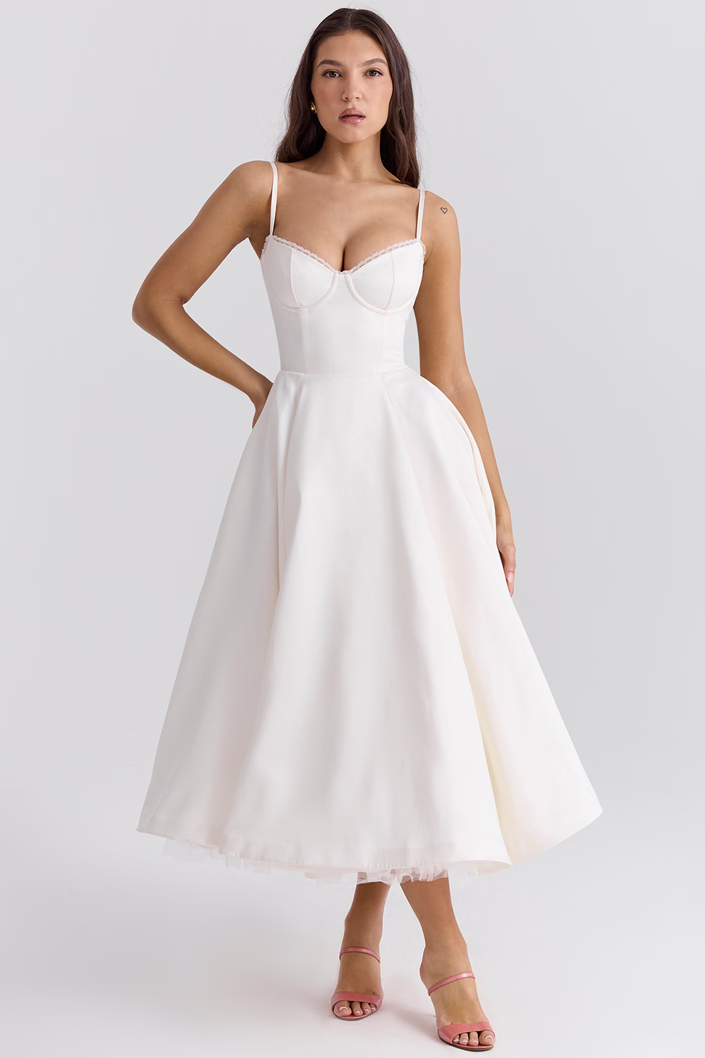 BRIGGITE - FIT AND FLARE BUSTIER TEA DRESS