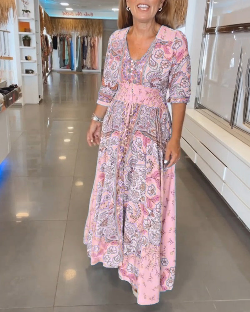 CHERA - ELEGANT HOLIDAY V-NECK DRESS