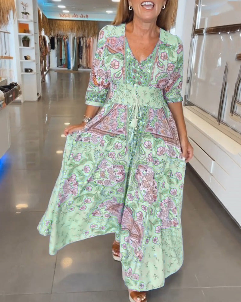 CHERA - ELEGANT HOLIDAY V-NECK DRESS