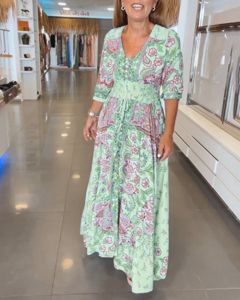 CHERA - ELEGANT HOLIDAY V-NECK DRESS