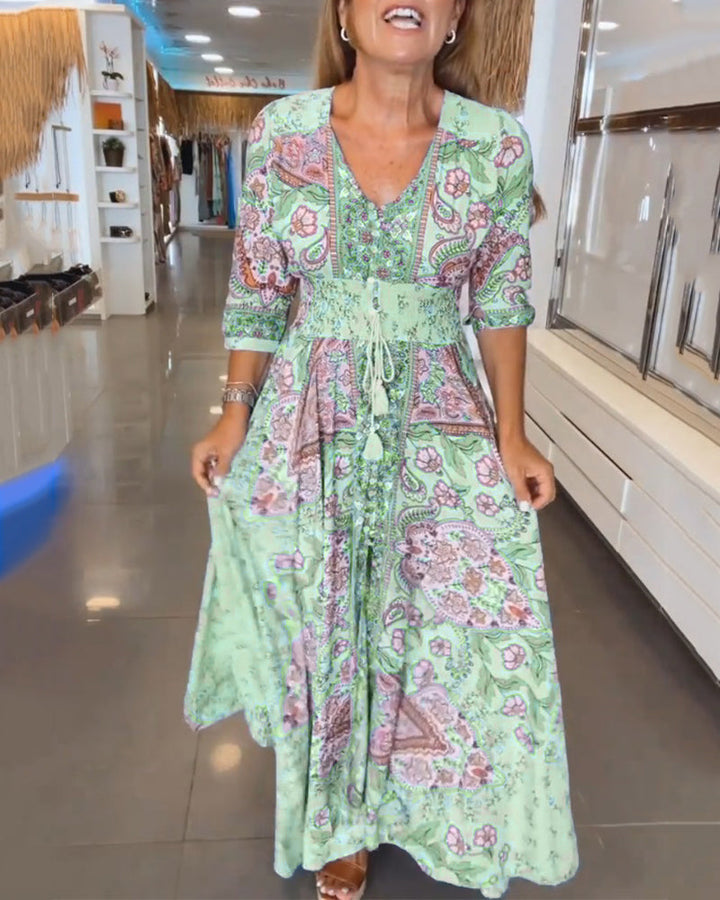 CHERA - ELEGANT HOLIDAY V-NECK DRESS