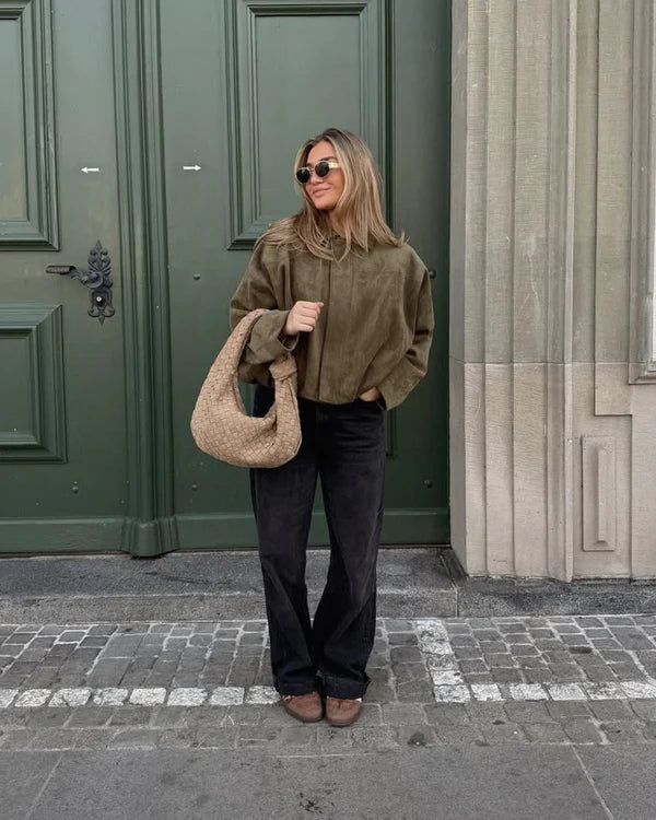 ADA - FAUX SUEDE  BOMBER JACKET