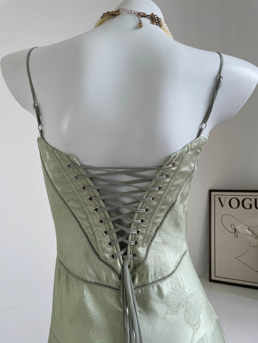 MELISSA - LACE UP FLORAL BACK MAXI GOWN