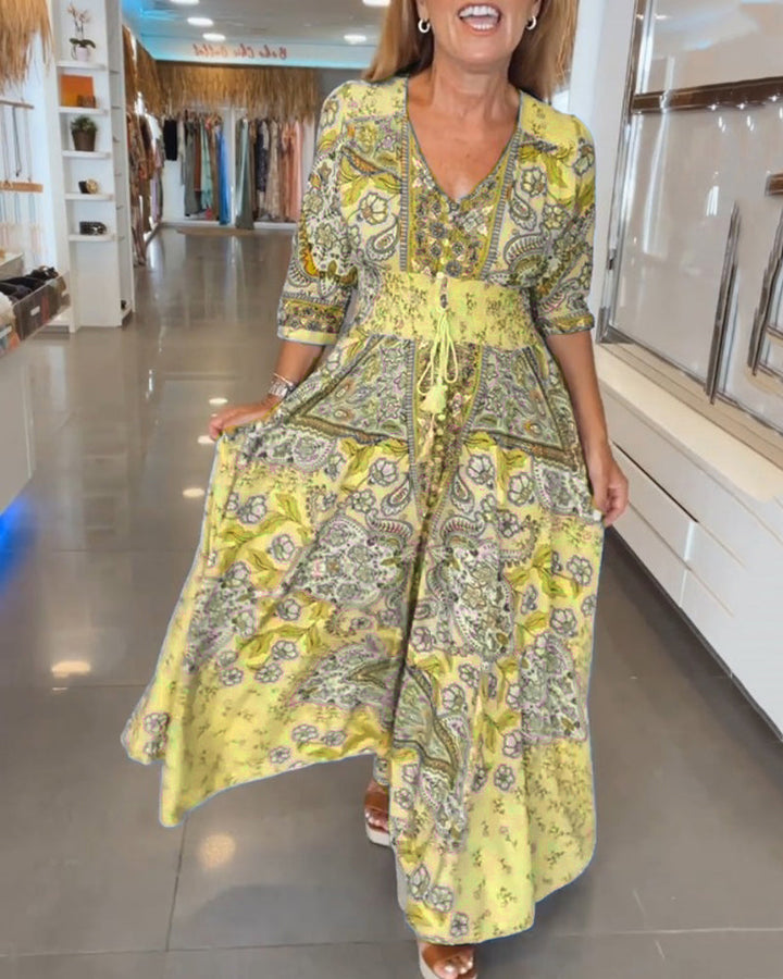 CHERA - ELEGANT HOLIDAY V-NECK DRESS