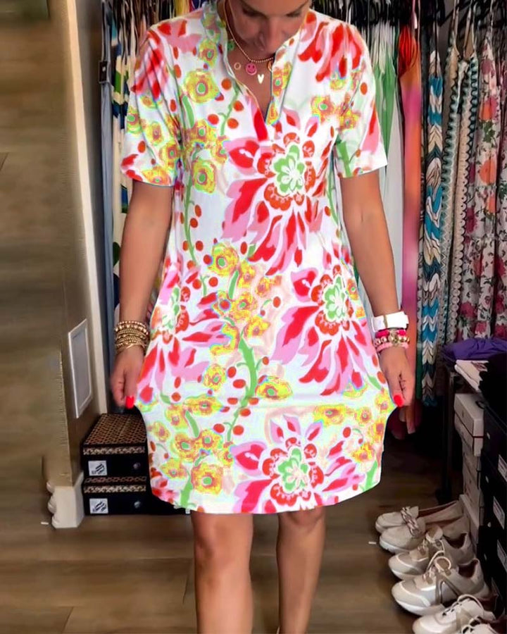 MARGA - PRINTED SHORT-SLEEVE SUMMER DRESS