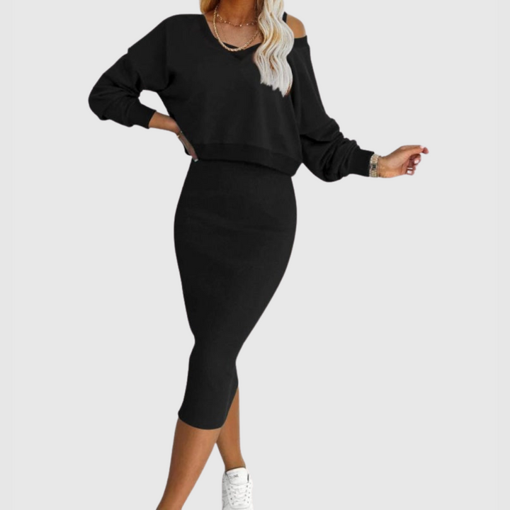 Farah - Two-piece set with top and rock for elegant comfort