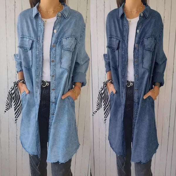SHAVONNE -  SHIRT DENIM WITH LAPEL JACKET