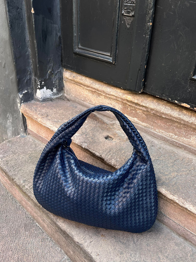 BIANCA - WOVEN VEGAN LEATHER TOTE BAG