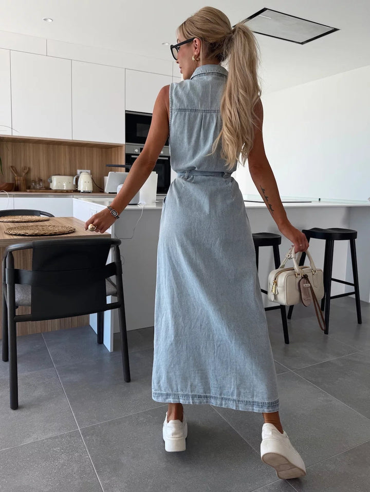 CANDICE - FULL-LENGTH DENIM DRESS
