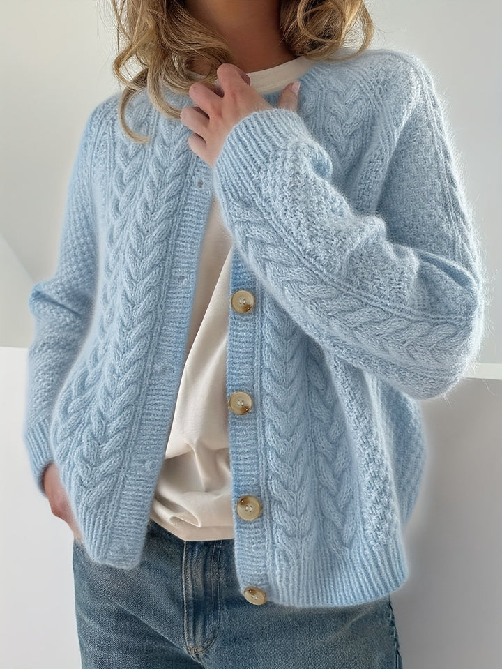AMETHYST - CHIC BRAIDED STITCH CARDIGAN
