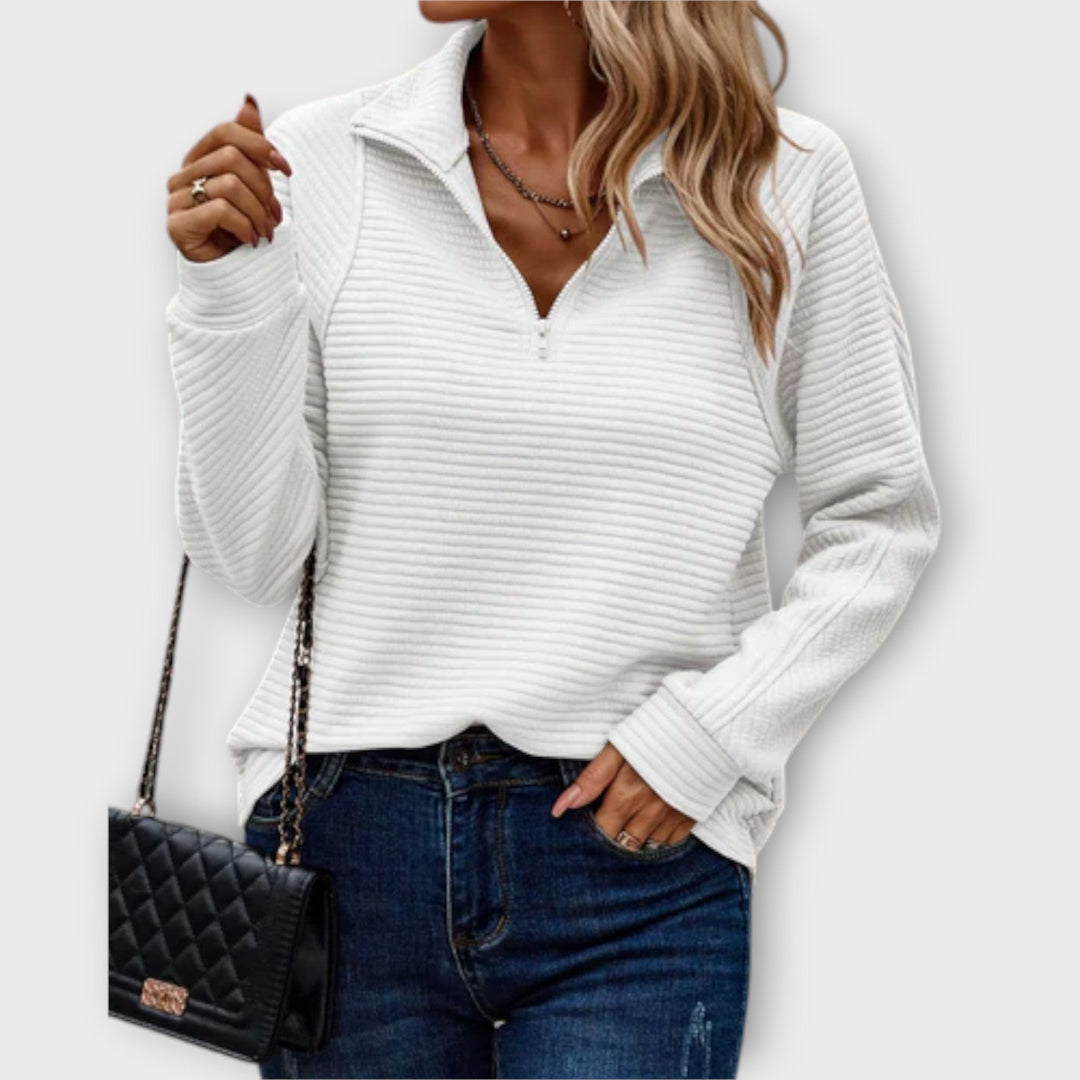 PHYLLIS - QUARTER-ZIP SWEATER