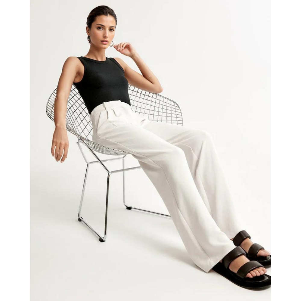 MERILYN - TAPERED WIDE LEG TROUSERS