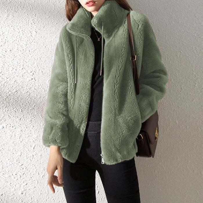 HILDA – STREET STYLE FUZZY FLEECE COAT