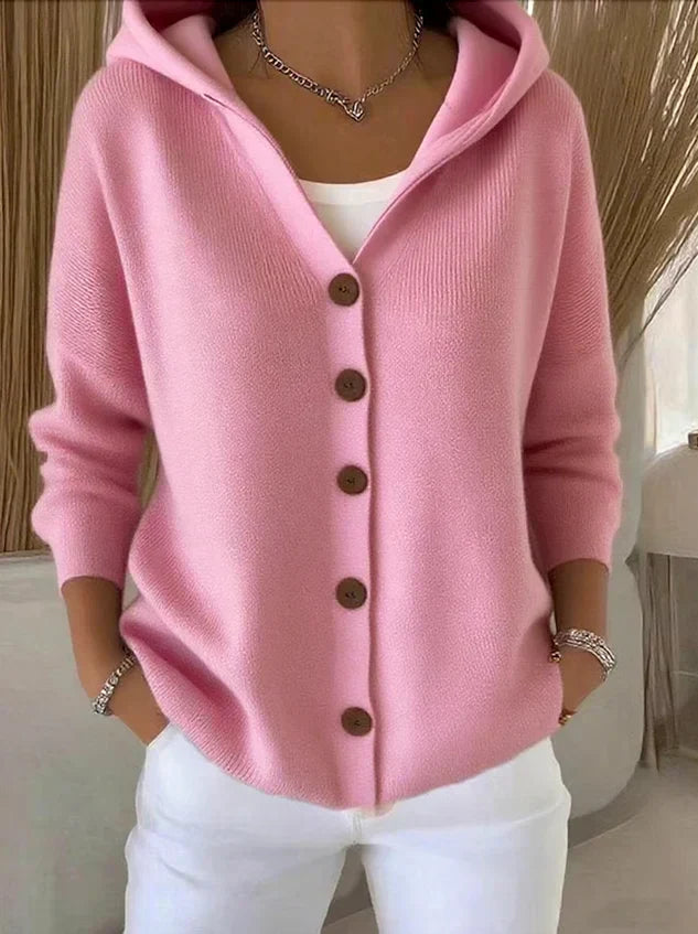 TYRA - PILLOW HOODED KNIT CARDIGAN