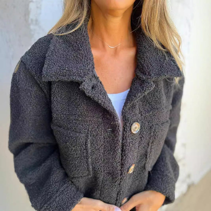 HARLENE - BUTTON-UP FLEECE COAT