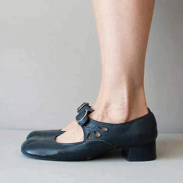 SHELLEY - VEGAN LEATHER ORTHO BUCKLE SHOES