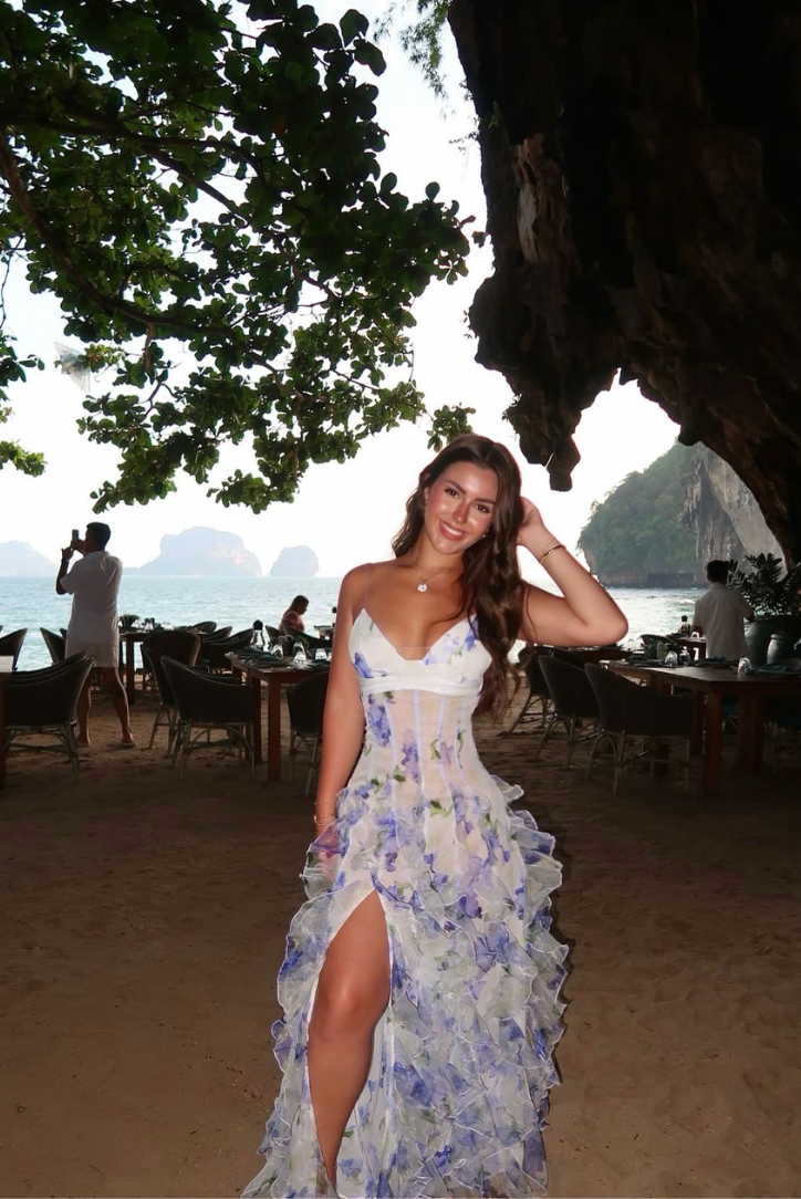 SACHI - STYLISH RUFFLE STRAP MAXI DRESS