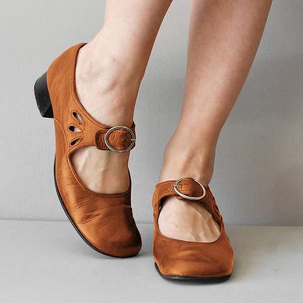 SHELLEY - VEGAN LEATHER ORTHO BUCKLE SHOES