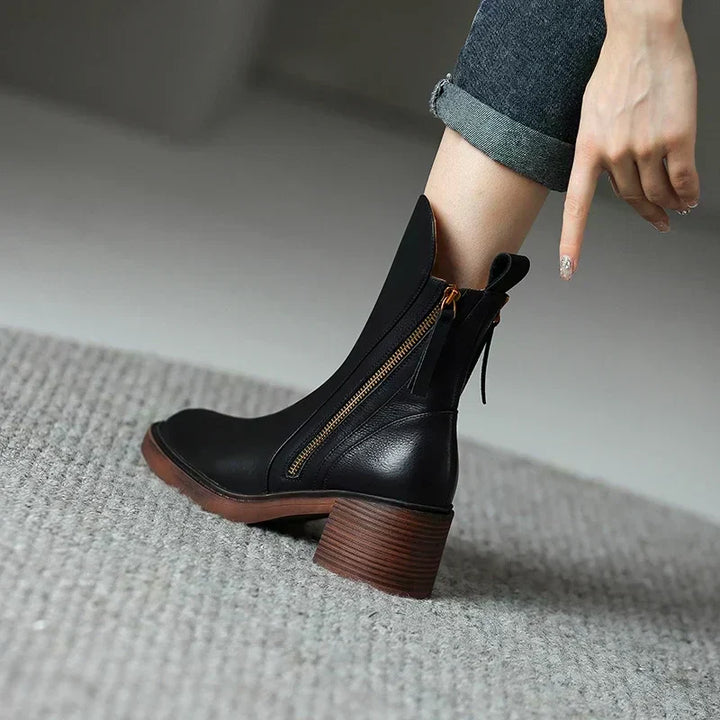 SIONA - GENUINE VEGAN LEATHER ANKLE BOOTS