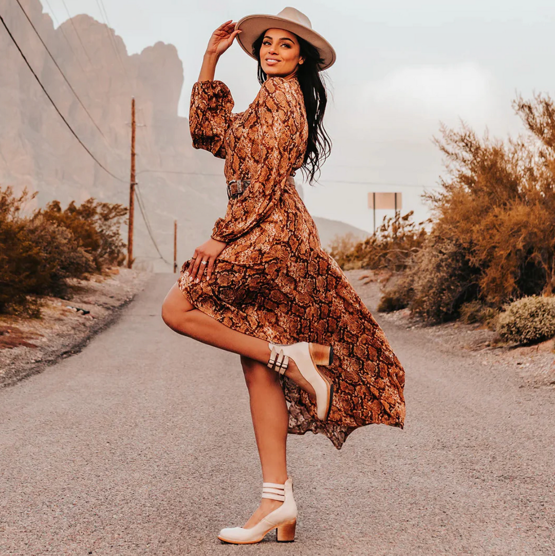 VENICE - RETRO GLAMOUR VEGAN LEATHER HEELS