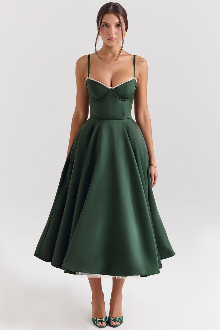 BRIGGITE - FIT AND FLARE BUSTIER TEA DRESS