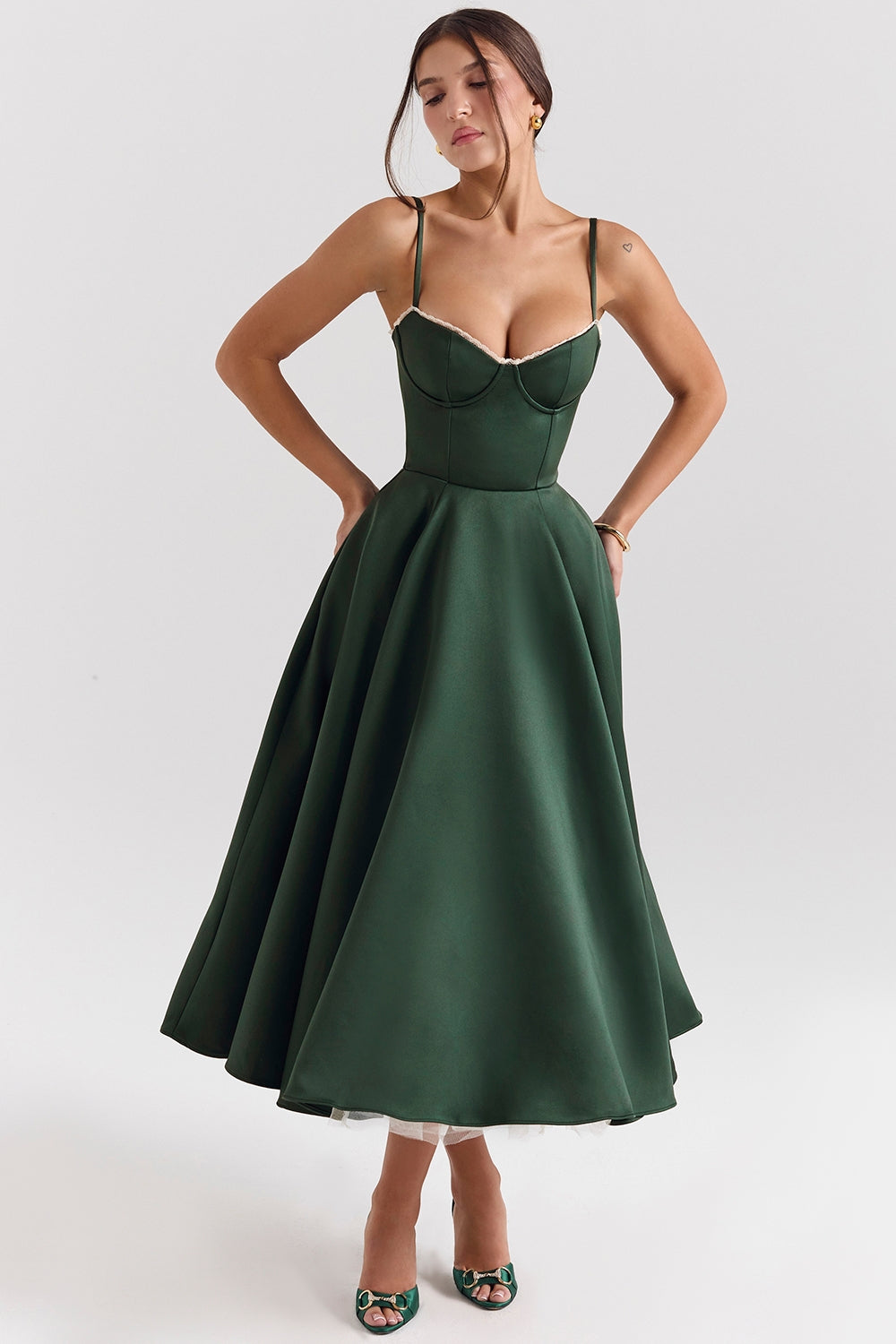 BRIGGITE - FIT AND FLARE BUSTIER TEA DRESS