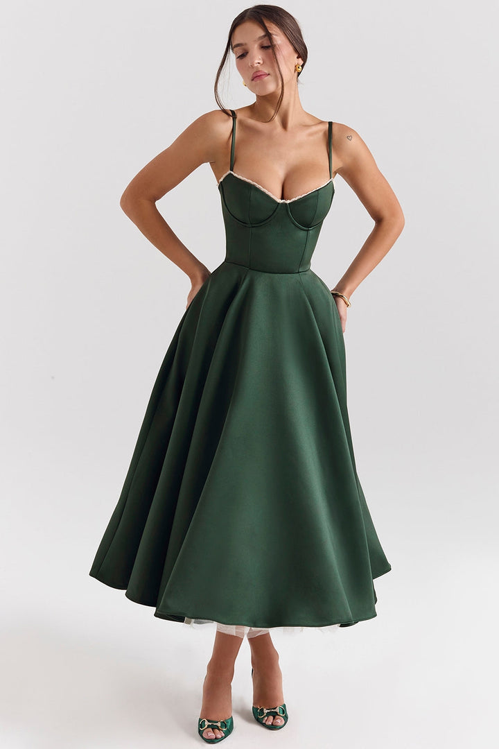BRIGGITE - FIT AND FLARE BUSTIER TEA DRESS
