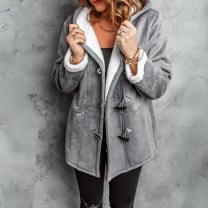 TENLEY - WARM HOODED BUTTON-UP COAT