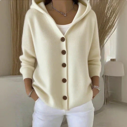 TYRA - PILLOW HOODED KNIT CARDIGAN