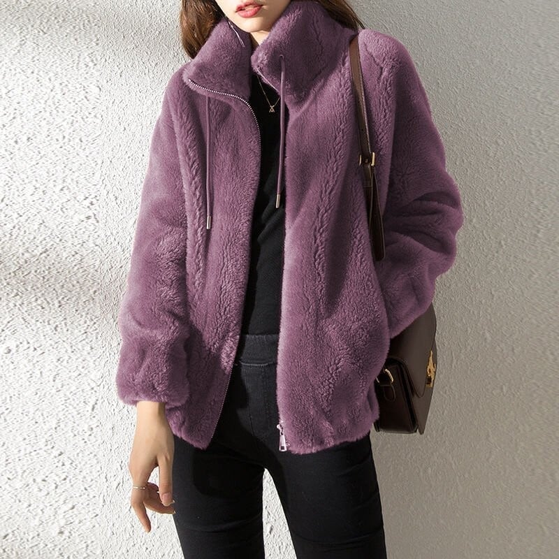 HILDA – STREET STYLE FUZZY FLEECE COAT