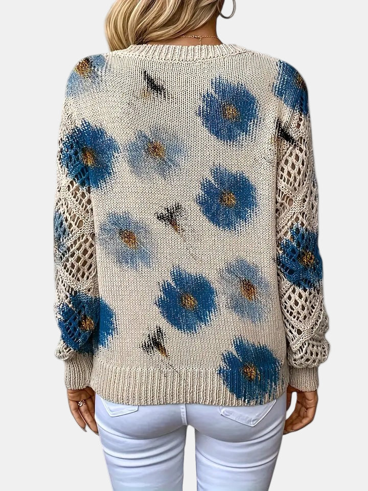 YASMIN - LOVELY BLOSSOM KNIT SWEATER